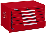 5-Drawer Mechanic's Chest w/ball bearing drawer slides - Model No.285XR Red 16.63H x 18D x 27''W - Exact Tool & Supply