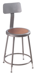 19" - 27" Adjustable Stool With Backrest - Exact Tool & Supply