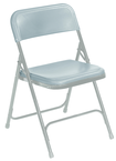 Plastic Folding Chair - Plastic Seat/Back Steel Frame - Grey - Exact Tool & Supply