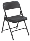 Plastic Folding Chair - Plastic Seat/Back Steel Frame - Black - Exact Tool & Supply