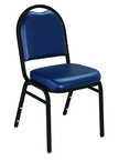 Dome Stack Chair - 7/8" Square-Tube 18-Gauge Steel Frame, 5/8" Underseat H-braces - Exact Tool & Supply