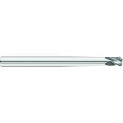 3/8 x 3/8 x 3/8 x 4 OAL .094 C/R 4 Flute Necked Carbide End Mill - Round Shank-TiAlN Coated - Exact Tool & Supply