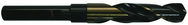 35/64" x 1/2" x 3" x 6" HSS - (M2) 118 Deg Split Point 3 Flat Gold & Black S & D Drill - Exact Tool & Supply