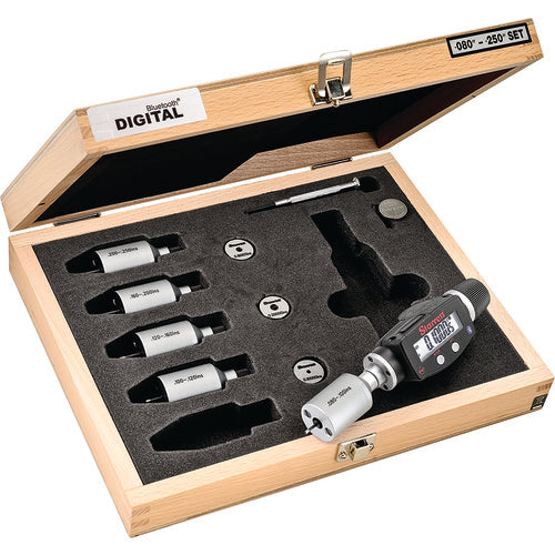 ‎Starrett S770BXTBZ Electronic Internal Micrometer Set, 2-Point Contact (.080-.250″ (2-6mm) Range) and built-in Bluetooth - Exact Tool & Supply