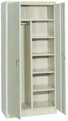 36 x 24 x 78'' (Dove Gray or Putty) - Combo Wardrobe/Storage Cabinet - Exact Tool & Supply