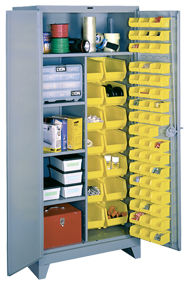 36 x 21 x 82'' (64 Bins Included) - Bin Storage Cabinet - Exact Tool & Supply