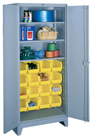 36 x 21 x 82'' (16 Bins Included) - Bin Storage Cabinet - Exact Tool & Supply