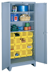 36 x 21 x 82'' (16 Bins Included) - Bin Storage Cabinet - Exact Tool & Supply