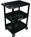 Utility Cart Plus 3 Top Flat & 2 Bottom Tub Shelves - 24" x 18" x 36-1/2" - Exact Tool & Supply