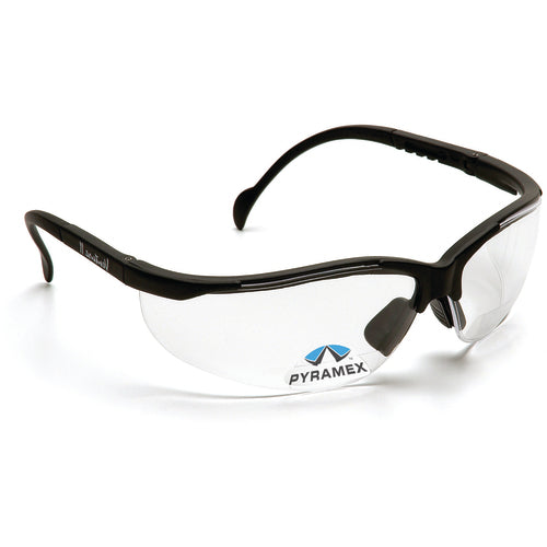 1.5 Magnification Safety Glasses- Clear Lens, Black Frame V2 Reader Style - Exact Tool & Supply