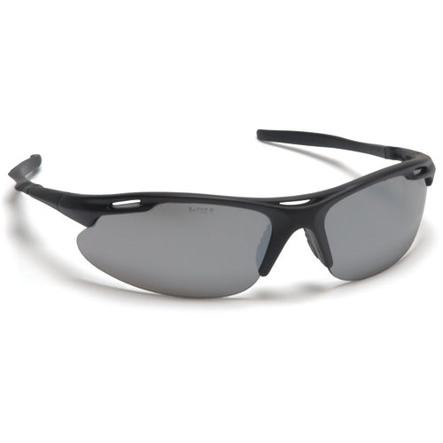 Safety Glasses - Silver Mirror Lens, Black Frame, Avante - Exact Tool & Supply