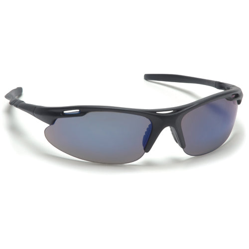 Safety Glasses - Blue Mirror Lens, Black Frame, Avante - Exact Tool & Supply