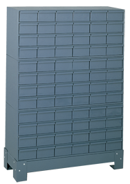 48-1/8 x 12-1/4 x 34-1/8'' (72 Compartments) - Steel Modular Parts Cabinet - Exact Tool & Supply