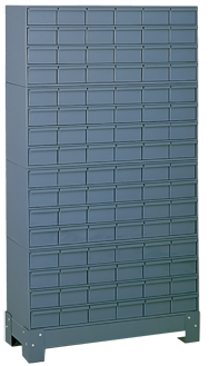 62-1/2 x 12-1/4 x 34-1/8'' (96 Compartments) - Steel Modular Parts Cabinet - Exact Tool & Supply