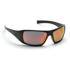 Safety Glasses - Black Frame, Ice Orange Mirror Lens - Exact Tool & Supply