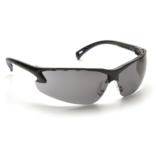 Safety Glasses - Black Frame, Gray Lens with Anti-Fog - Exact Tool & Supply