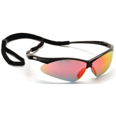 Safety Glasses - Black Frame, Ice Orange Mirror Lens - Exact Tool & Supply