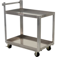 Alum Service Cart W/ Two 22 × 36 Shelves - Exact Tool & Supply