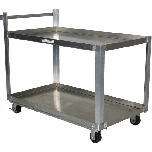 Alum Service Cart W/ Two 28 × 40 Shelves - Exact Tool & Supply