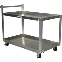 Alum Service Cart W/ Two 28 × 40 Shelves - Exact Tool & Supply