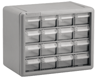 8-1/2 x 6-3/8 x 10-9/16'' (16 Compartments) - Plastic Modular Parts Cabinet - Exact Tool & Supply