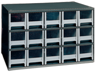 11 x 11 x 17'' (15 Compartments) - Steel Modular Parts Cabinet - Exact Tool & Supply