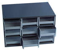 11 x 11 x 17'' (9 Compartments) - Steel Modular Parts Cabinet - Exact Tool & Supply