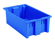 19-1/2 x 13-1/2 x 8'' - Blue Nest-Stack-Tote Box - Exact Tool & Supply