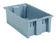 19-1/2 x 13-1/2 x 8'' - Gray Nest-Stack-Tote Box - Exact Tool & Supply