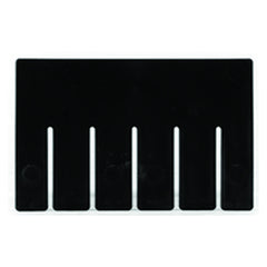 6-Pack - Black - Short Bin Dividers for use with Akro-Grid Container 33-105 - Exact Tool & Supply