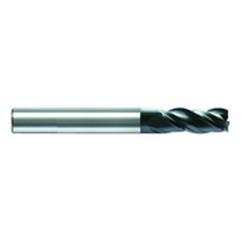7.5mm Dia. x 63mm Overall Length 3-Flute Square End Solid Carbide SE End Mill-Round Shank-Center Cut-AlCrN - Exact Tool & Supply
