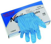 4 Mil Blue Powder Free Nitrile Gloves - Size Medium (box of 100 gloves) - Exact Tool & Supply