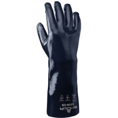 Chemical resistant neoprene fully coated 14″ gauntlet/wrinkle finish navy/small - Exact Tool & Supply