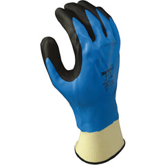 General purpose full nitrile blue undercoating w/black foamed palm coating 13 gauge seamless knitted liner/S - Exact Tool & Supply