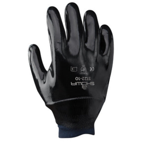 Chemical resistant neoprene fully coated knit-wrist smooth finish black/large - Exact Tool & Supply