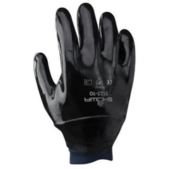 Chemical resistant neoprene fully coated knit-wrist smooth finish black/large - Exact Tool & Supply