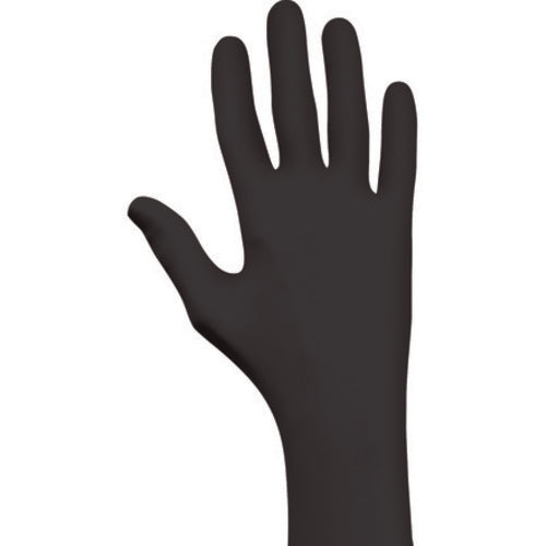 ‎Disposable powder-free low modulus 100%-nitrile 9-1/2″ 4-mil rolled cuff polybag/black/medium - Exact Tool & Supply