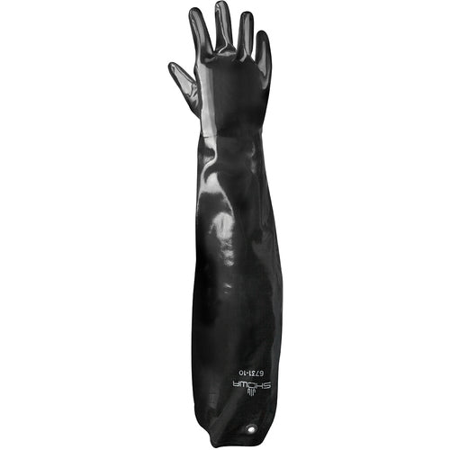 Chemical resistant neoprene fully coated shoulder length grommet black smooth finish/large - Exact Tool & Supply