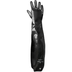 Chemical resistant neoprene fully coated shoulder length grommet black smooth finish/large - Exact Tool & Supply