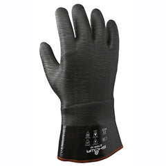 Insulated fully coated neoprene 12″ gauntlet black rough finish/large - Exact Tool & Supply