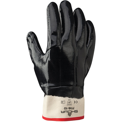 Insulated fully coated nitrile cotton jersey with foam insulation navy safety cuff/large - Exact Tool & Supply