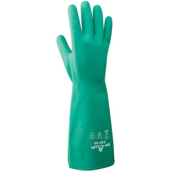 Chemical resistant unsupported nitrile 19″ 22-mil light green bisque finish unlined/small - Exact Tool & Supply
