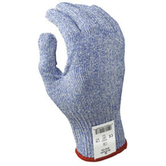 Cut resistant 10-gauge seamless wire free knit HPPE blue/white ambidextrous ANSI CUT LEVEL 5/small - Exact Tool & Supply