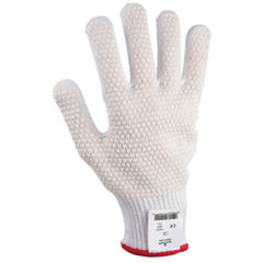 Cut resistant 10-gauge seamless knit PVC dotted HPPE w/Stainless Steel white ambidextrous ANSI CUT LEVEL 4/large - Exact Tool & Supply