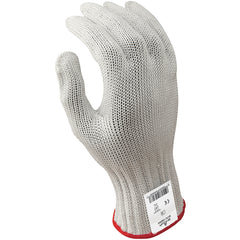 Cut resistant 7-gauge seamless knit PVC dotted right hand engineered fiber w/four strands of stainless steel white ANSI CUT LEVEL 5/extra large - Exact Tool & Supply