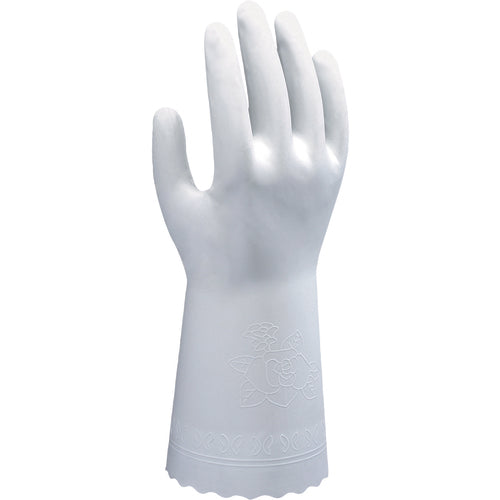 Clean packed PVC unsupported 12 mil embossed grip white large - Exact Tool & Supply