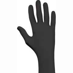 Disposable powder-free accelerator-free textured fingertip nitrile 9 1/2″ 4-mil rolled cuff black/XL - Exact Tool & Supply