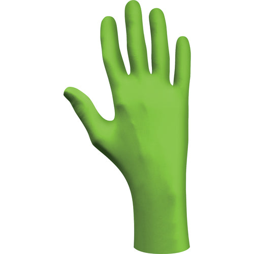 Accelerator free 100%-nitrile disposable powder-free low-modulus 11″ 5-mil rolled cuff green/extra large - Exact Tool & Supply