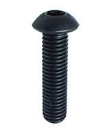 3/8-24 x 1/2 - Black Finish Heat Treated Alloy Steel - Cap Screws - Button Head - Exact Tool & Supply