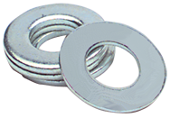 1 Bolt Size - Zinc Plated Carbon Steel - Flat Washer - Exact Tool & Supply